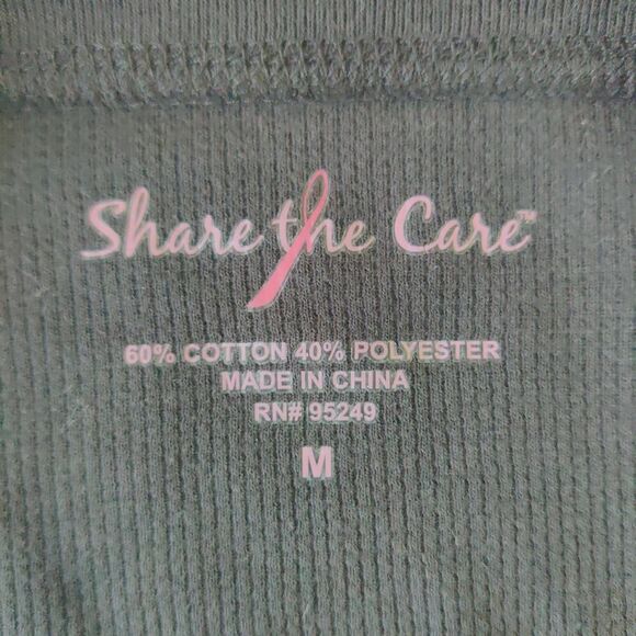 Share the Care "Peace Love Cure" Long Sleeve Ribbed Shirt sz M - Picture 7 of 7